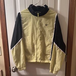 Nike Women's Black and Yellow Bomber Jacket